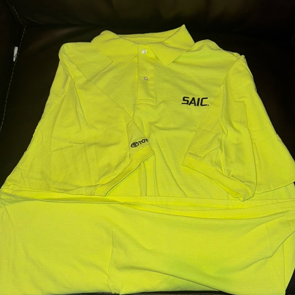 Toyota Polo shirt fluorescent yellow lot of two